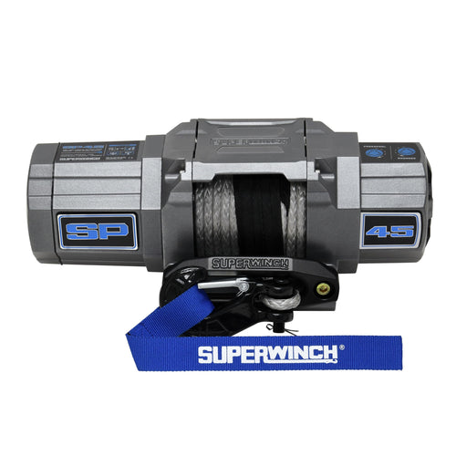 SP SUPERWINCH 45, 4500 lb Capacity, Roller Fairlead, 10 ft Remote, 1/4 in x 40 ft Steel Rope, 12V, Kit
