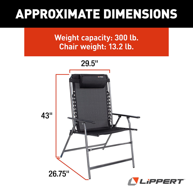 Bungee Deck Chair All-Weather with Adjustable Headrest
