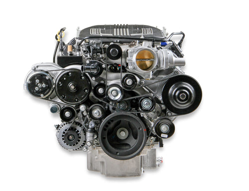 Holley Premium 20-220BK Mid-Mount Complete Accessory System for GM Gen V LT4 Wet Sump Engines - Black Finish
