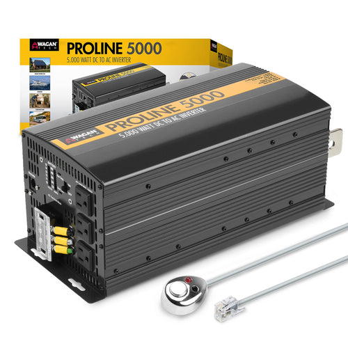 Wagan EL3744 5000 Watt 12V Power Inverter with Remote Control, 10000 Watt Surge Peak Proline Power Converter for Home RV Camping Van Life Off Grid