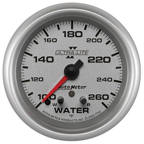 Auto Meter Ultra-Lite Pro II 2-5/8" 100-260 Degree F Full Sweep Electric Water Temperature Gauge 7755