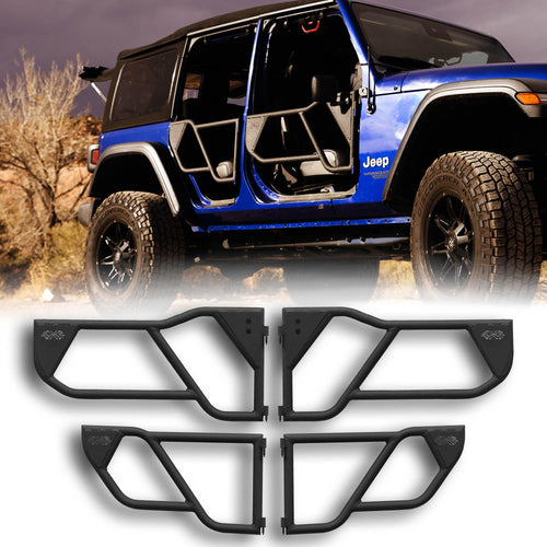 4-Door EZ4X4 Aluminum Half Tube Doors for JKU Wrangler 2011-2018 Patent Pending