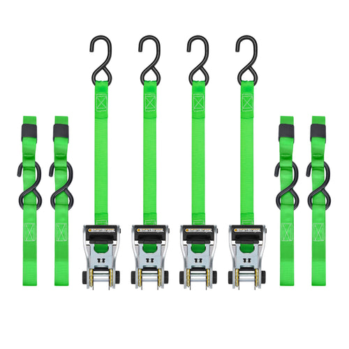 Ratchet Straps SmartStraps - 14ft GRN Premium RatchetX 4pk 1,500lb