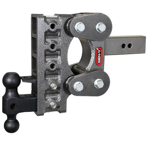 GEN-Y Heavy Duty Hitch Tow for 2.5" Receiver - 7.5" Drop/Rise with 5 Adjustable Positions, Includes Dual Ball Mount, Pintle Lock and Pins, 10,000 lbs Towing Capacity, 1,100 lbs Tongue Weight