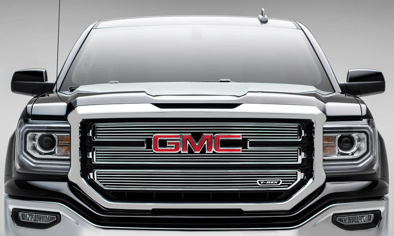 2016-2018 Sierra 1500 SLT T-Rex Grilles Billet Grille, Polished, 3 Pc, Overlay - PN #21215
