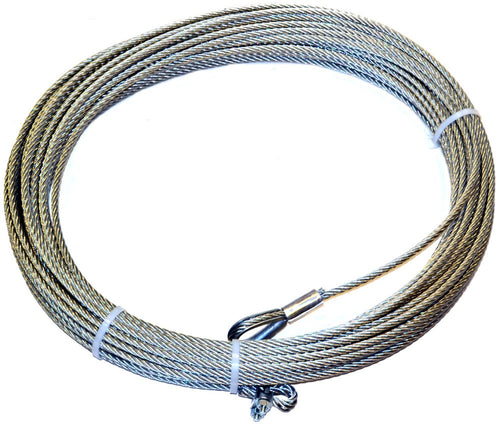 WARN Winch Accessory 38311: Steel Cable Wire Rope with Loop End and Terminal, 5/16" Diameter x 150' Length