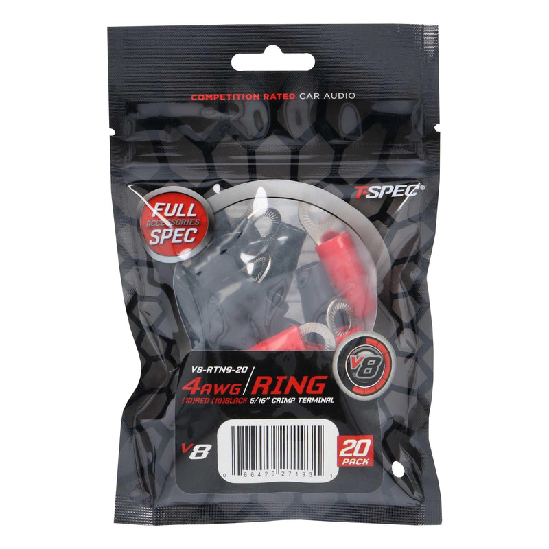 V8-RTN9-20 T-Spec V8 Series Nickel Plated Terminal, 20 Pack