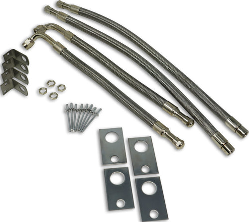 16-19.5 Inch TireMinder Braided Steel Valve Extender Kit for Dually Wheels, Rim Mounted, 4 Pack