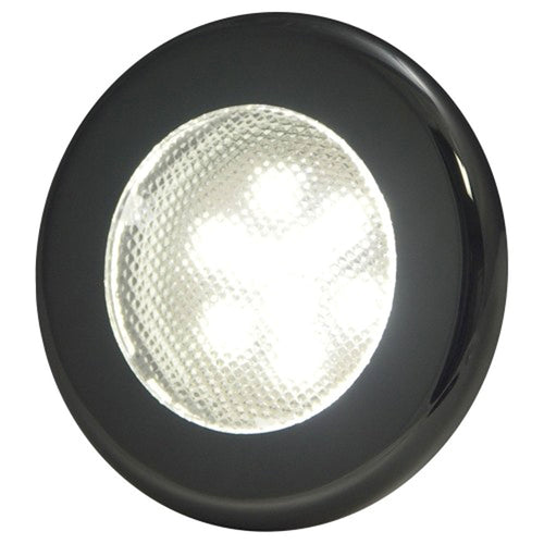 Recessed T-H Marine LED Puck Light - 3-Inch Dimmable LED, Water Resistant, Low Profile Lighting for Boats, RVs, and Under Cabinets - Includes Black, White & Chrome Bezels, White LEDs