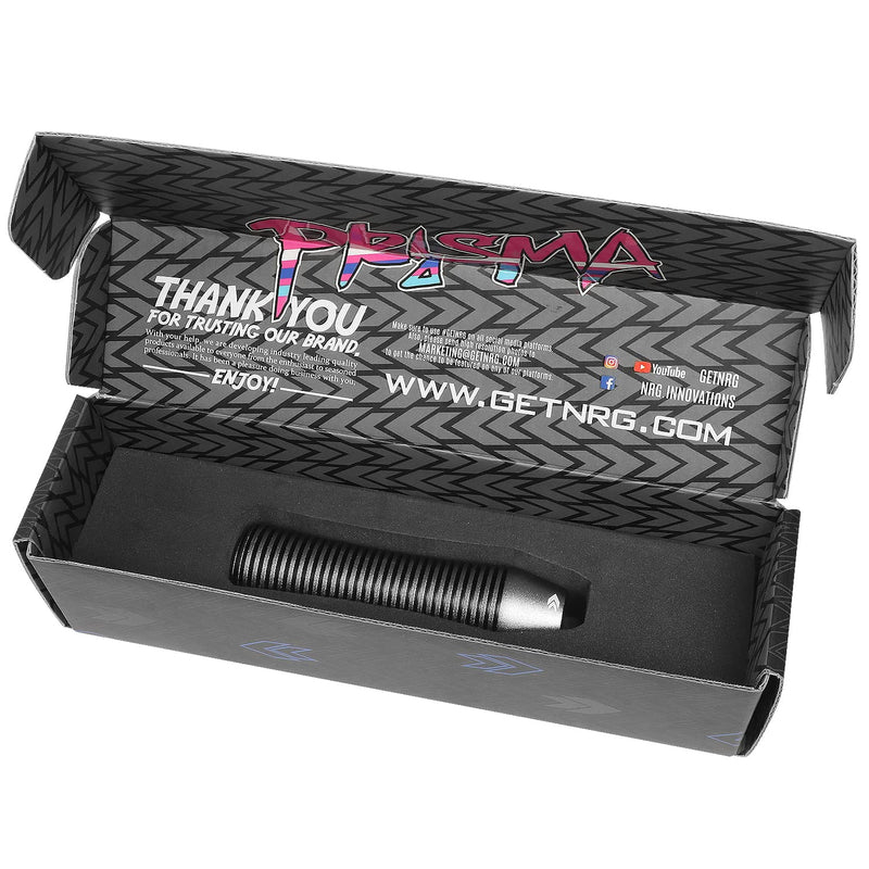 NRG Innovations Universal Aluminum SK-700GM Shift Knob with Thread Adapters, Heatsink Style Short Curvy Cylinder Lever,Gunmetal