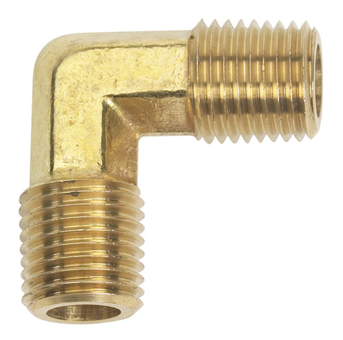 Brass Fuel Line Elbow Moeller Marine (1/4" NPT, Male/Male, Brass), (033438-10)