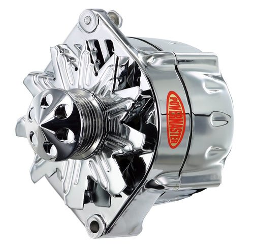 Alt GM 12SI Chrome 150A Powermaster Smooth Look™ 6 grv Pulley & Cone 1 or 3 Wire