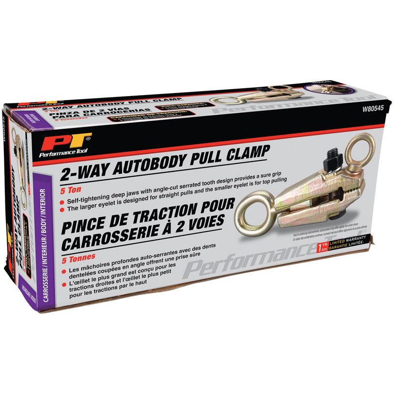 W80545 Performance Tool 5-Ton, 2-Way Autobody Frame Pull Clamp for Frame Straightening and Body Repair Work