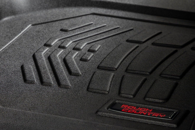 Sure-Fit Rough Country Front Floor Mat for Chevy Silverado & GMC Sierra 1500/2500HD/3500HD (2019-2025) Bench Seat - Waterproof, Non-Slip Flexible First Row Floor Mat