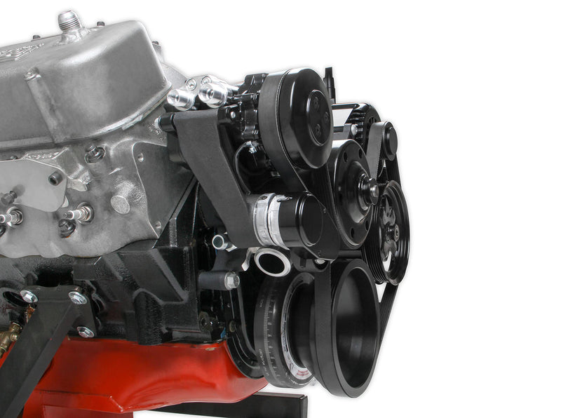 Holley 20-242BK Complete Accessory System Big Block Chevy Mid-Mount - Black Finish