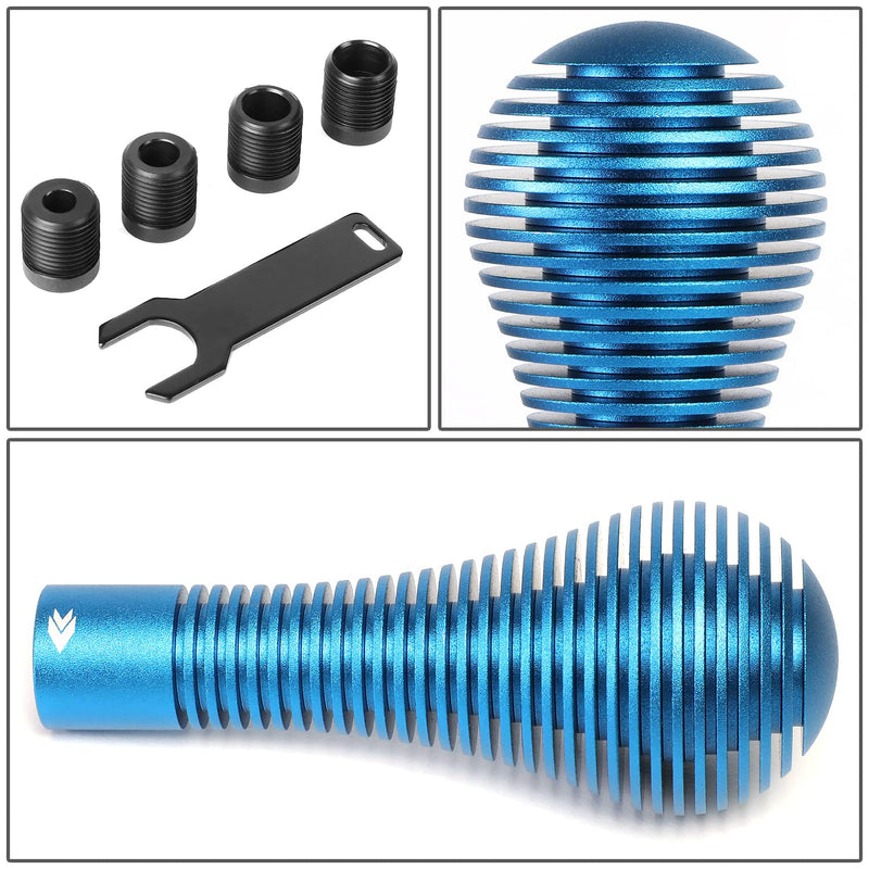 NRG Innovations Universal Aluminum SK-701BL Heat Sink Bubble Head Short Shift Knob with Thread Adapters, 45mm OD x 115m H, Blue