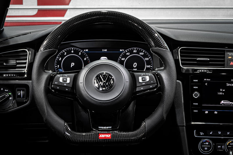Steering Wheel APR MS100206 - Carbon Fiber/Leather - Silver