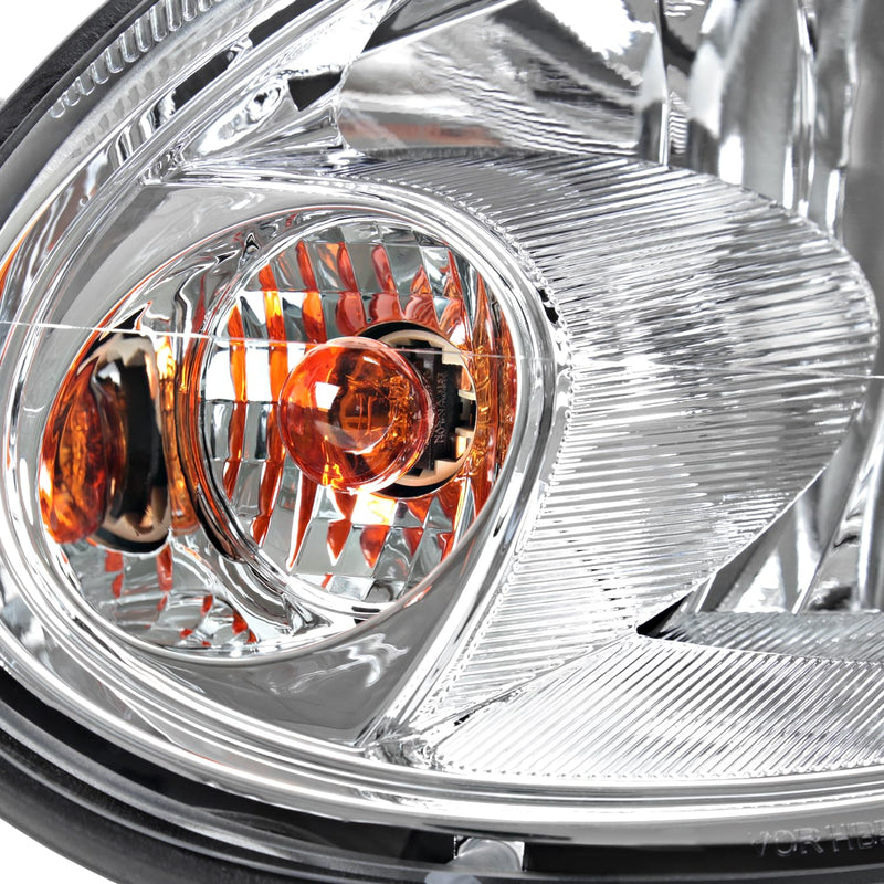 Chrome Factory Style Headlights SPEC-D TUNING Compatible with 2003-2005 Dodge Neon Sedan, Left + Right Pair Headlamp Assembly