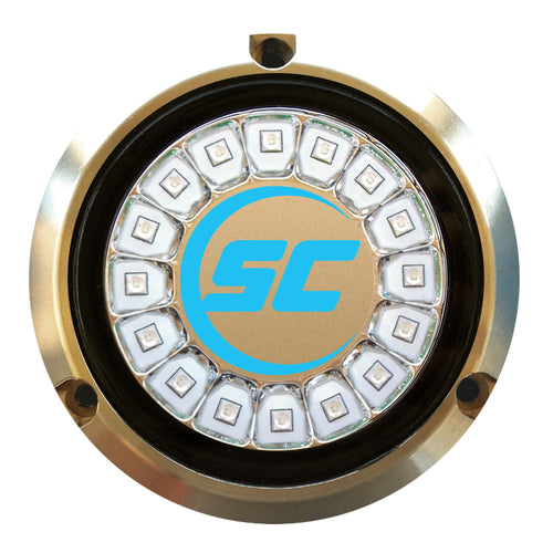 shadow-caster LED SCR-16 Underwater Boat Light - Bimini Blue - Bronze Housing - 60W Surface Mount - Tempered Glass Lens - IP68 Fully Submersible Waterproof