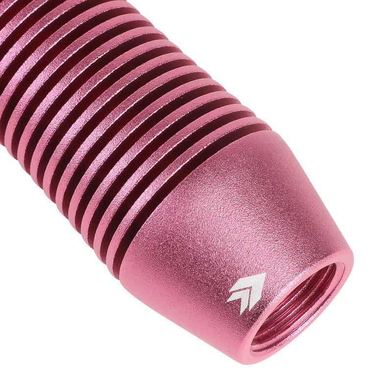 NRG Innovations Universal Aluminum SK-700PK Shift Knob with Thread Adapters, Heatsink Style Short Curvy Cylinder Lever,Pink