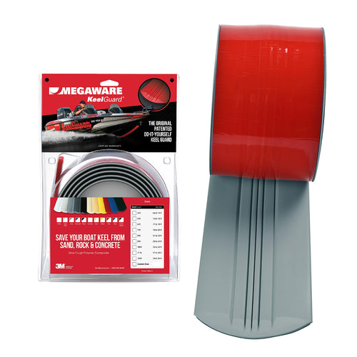 MEGAWARE USA-Made, Original DIY Keel Guard, 5-Inch Wide, 4-12ft Sizes, 11 Colors, Complete Install Kit with Primer, Hull Protector, for Fiberglass and Some Aluminum Boats (Gray)