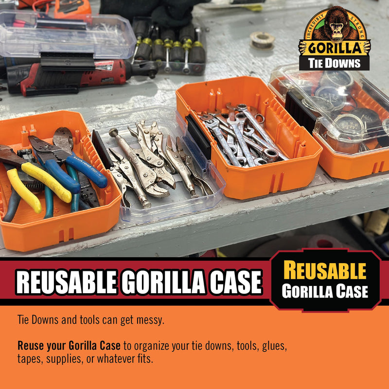 Gorilla 93001 1" x 16' Ratchet Strap with Orange Gorilla-Grip Handle 2 Pack