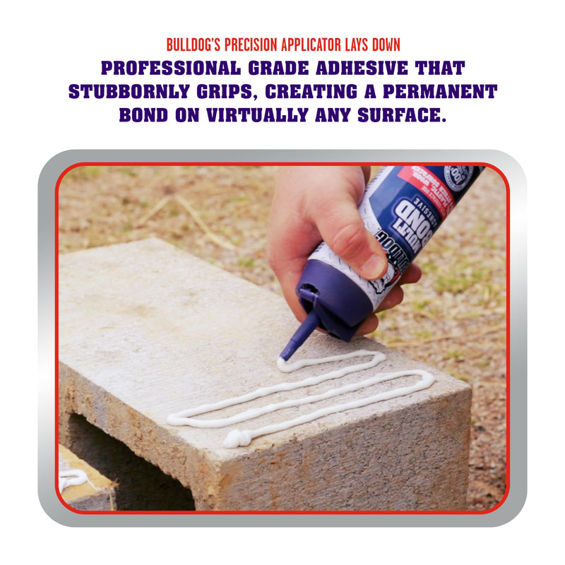 Multi-Bond Bulldog Adhesive, 6 oz., White, Ideal for Hundreds of Shop and Garage Applications, Fast-Drying, Works on Wet Surfaces, Ideal for Metal, Fiberglass and Brick Adhesive