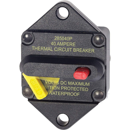 Blue Sea Systems 285-Series Thermal Circuit Breaker, Panel Mount, 48V DC, 30A