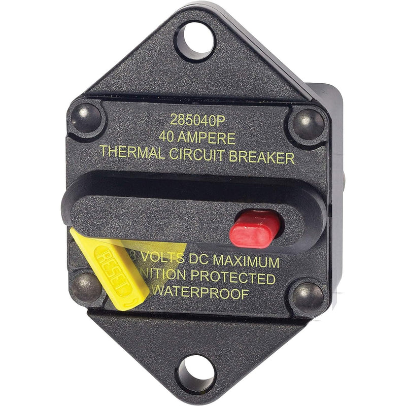 Blue Sea Systems 285-Series Thermal Circuit Breaker, Panel Mount, 48V DC, 30A