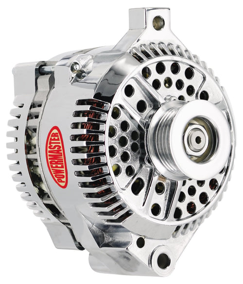 Alt Ford Powermaster 3G Chrome 200A 6 grv Pulley Large Frame Str MTG Unthreaded MTG Ear OE Only VR