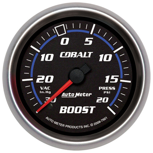 Auto Meter Cobalt 2-5/8" 30 in. Hg/20 PSI Mechanical Vacuum/Boost Gauge 7901