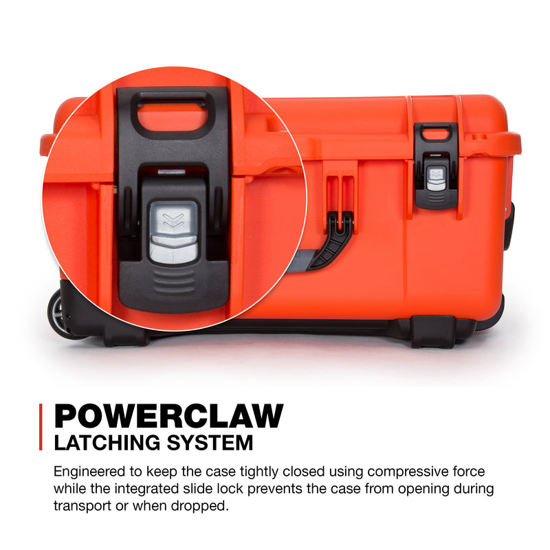NANUK Waterproof Hard Case 950 with Wheels and Padded Divider - Orange