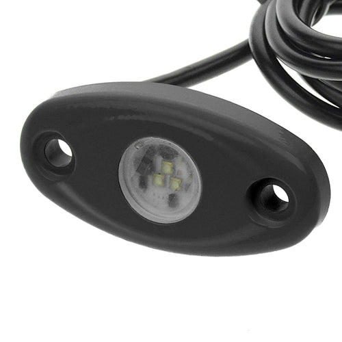 T-H Marine Oval High Intensity Courtesy (Rock) Light - Black Housing - Blue LED