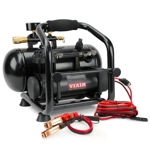 12V VIAIR 380C Plug-N-Play Compressor, 1.5 gallon tank, 200 PSI Rated with Alligator Clamps, for nailing, air tools, tire inflation