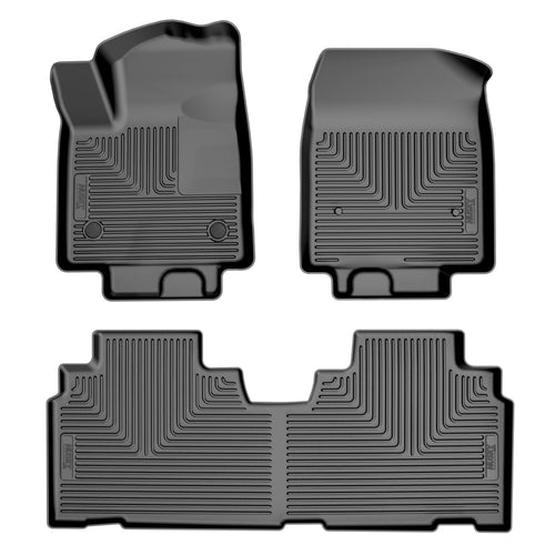 Weatherbeater Husky Liners Floor Mats | Fits 2023-2025 Cadillac Lyriq; 2024-2025 Honda Prologue | Front & Rear, 3-pc Black - 96601