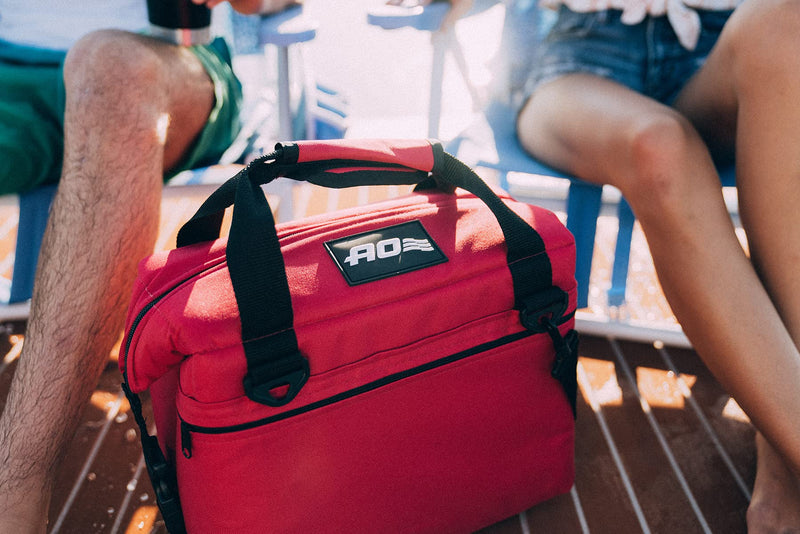 AO Coolers Soft-Sided Original Cooler Bag, Leak-Proof, Insulated, Lightweight, Red, 24-Can