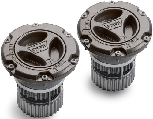 Premium WARN 108325 Manual Locking Hubs with All-Metal Cap and Dial, Set of 2 (Gray) - Fits: Ford Super Duty Trucks 2005-2022