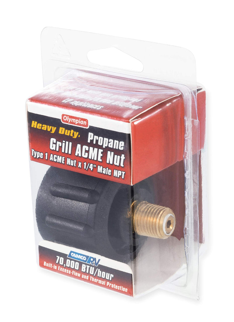 Black Camco Propane Acme Nut - 70,000 BTUs