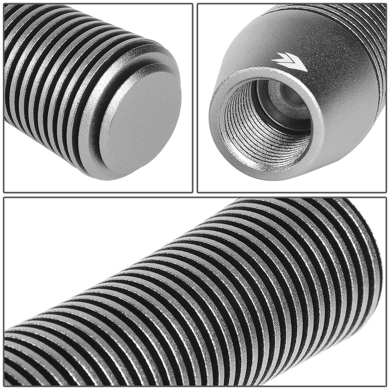 NRG Innovations Universal Aluminum SK-700GM Shift Knob with Thread Adapters, Heatsink Style Short Curvy Cylinder Lever,Gunmetal