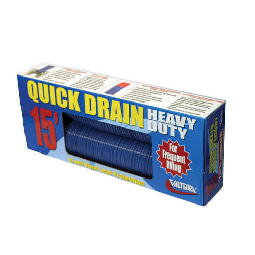 Valterra Heavy-Duty D04-0057 Quick Drain Hose - 15' - Blue