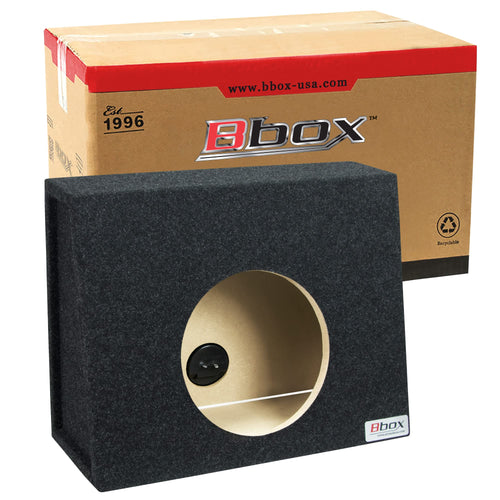 Single Bbox Sealed 10 Inch Wedge Shaped Subwoofer Enclosure - Car Subwoofer Boxes & Enclosures - Premium Subwoofer Box Improves Audio Quality, Sound & Bass - Red & Black Spring Terminals,charcoal