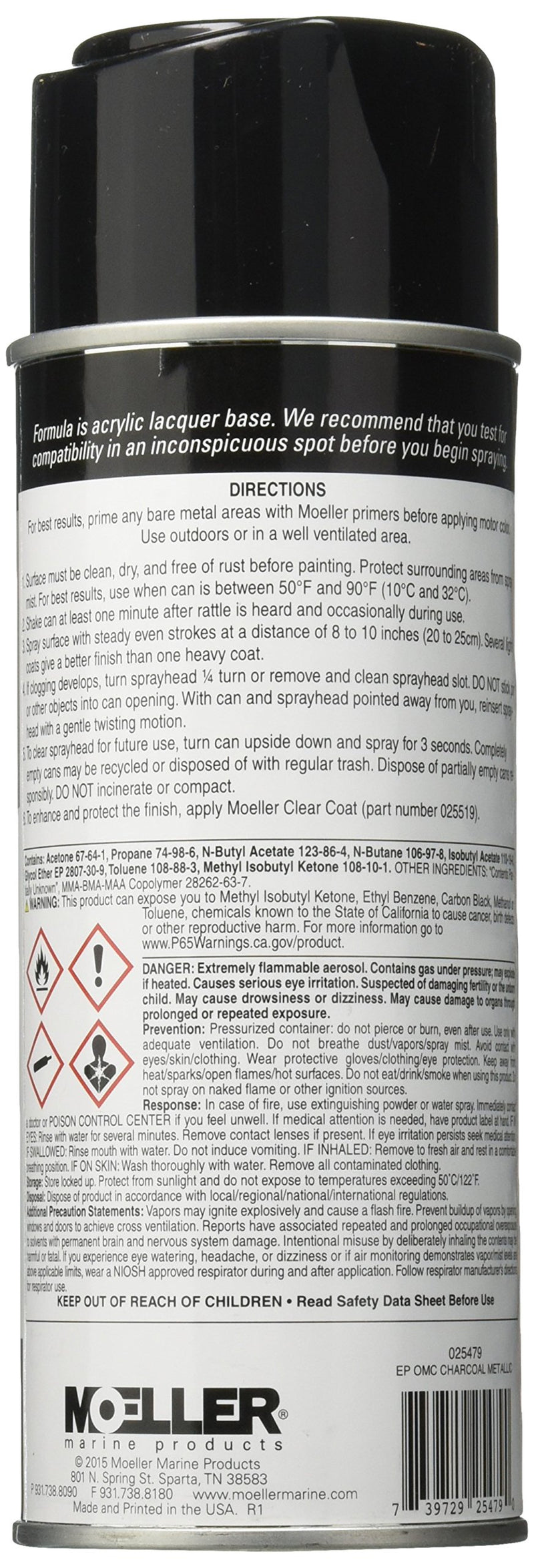 Omc Marine Paint, Charcoal Metallic Moeller 025479