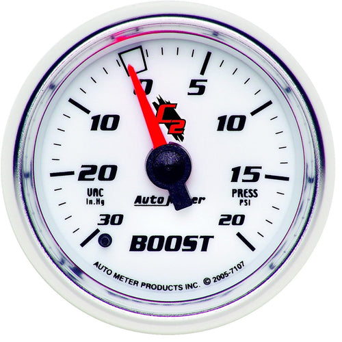 Auto Meter C2 7107 Mechanical Boost / Vacuum Gauge 2.3125 in.