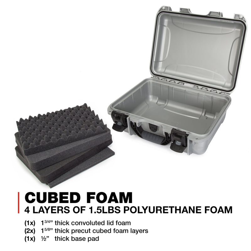 Waterproof Hard Case Nanuk 920 with Foam Insert - Silver