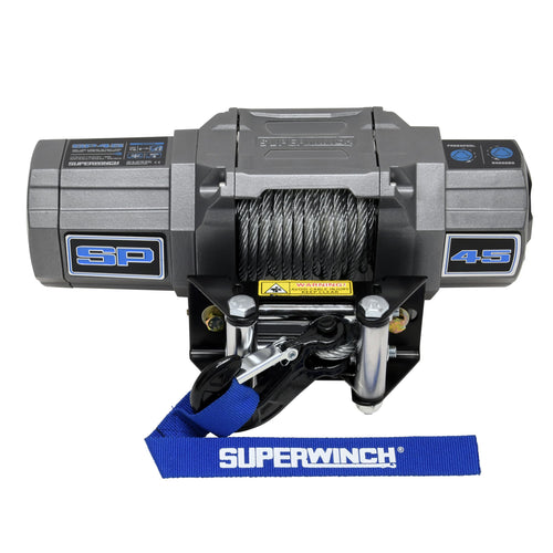 4500 lb Capacity SUPERWINCH SP 45, Roller Fairlead, 10 ft Remote, 15/64 in x 40 ft Steel Rope, 12V, Kit