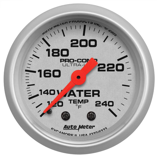 Auto Meter Ultra-Lite 4332 Mechanical Water Temperature Gauge , 2 1/16"