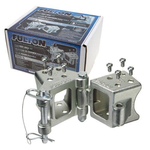 HDPB330101 Fulton Fold-Away Hinge Kit, Bolt On, 5,000 lbs. Capacity, 3 Inch x 3 Inch, Silver, Includes All mounting Hardware