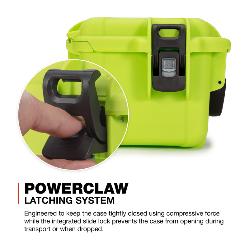 Lime Nanuk 908 Waterproof Hard Case with Foam Insert