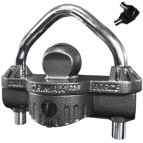 Trimax - Trailer Lock for UMAX 50D Hitch, Dual Purpose Transforms to U Lock - Trailer Hitch Lock for 1-7/8" - 2-5/16" Couplers, All Coupler Types