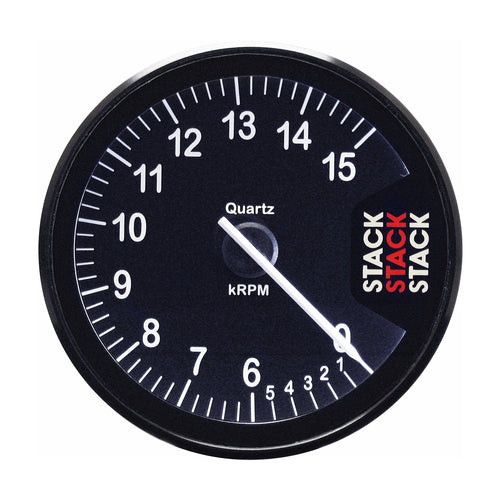 Stack 80mm ST200-0615 Clubman Black 0-6-15k RPM Tachometer